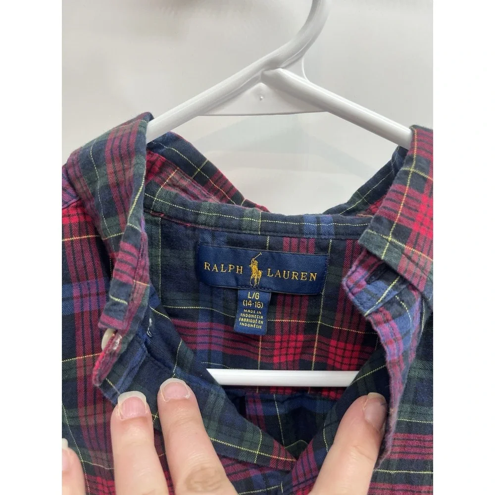 Ralph Lauren‎ Boys Multicolor Long Sleeve Button Up Shirt Size L 14-16